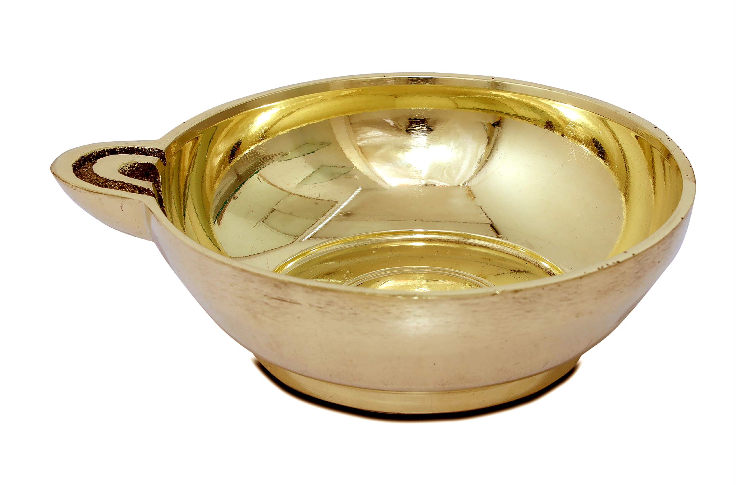 DMI's one Faced Antique Brass Dasara Panti 3" Diameter Panati - 75 ml Oil Capacity