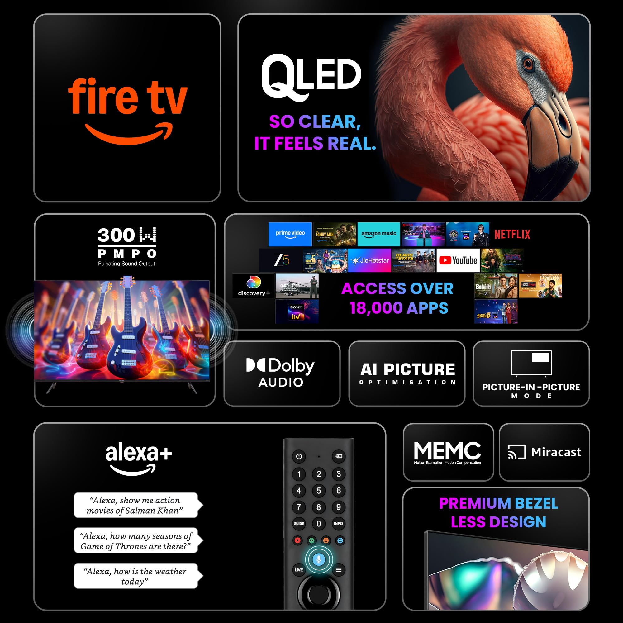 Onida 139 cm (55 inches) QLED Ultra HD 4K Smart Fire TV Q55UDI — Amazon image 3