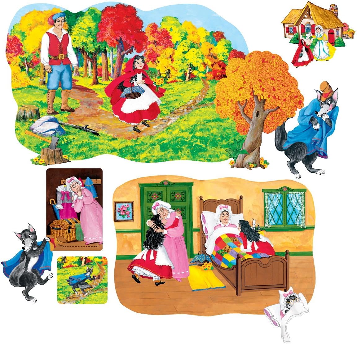 Little Folk Visuals Little Red Riding Hood Precut Felt Pieces, 13 Pieces Set