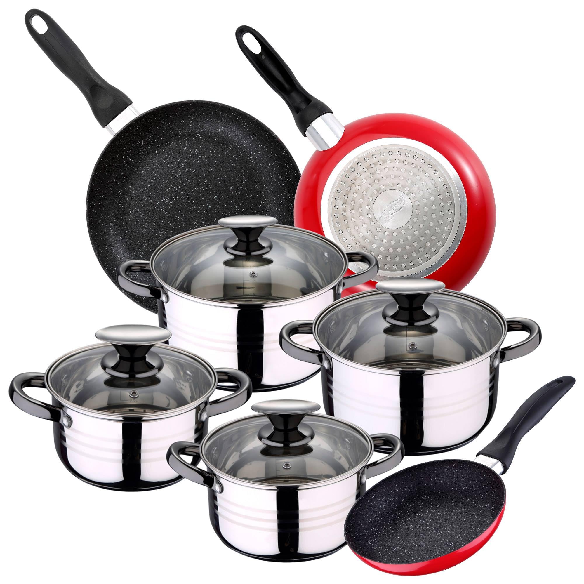 Hita 8-Piece Cookware Set + 3 Frying Pans 16/20/24 cm Aluminium San Ignacio
