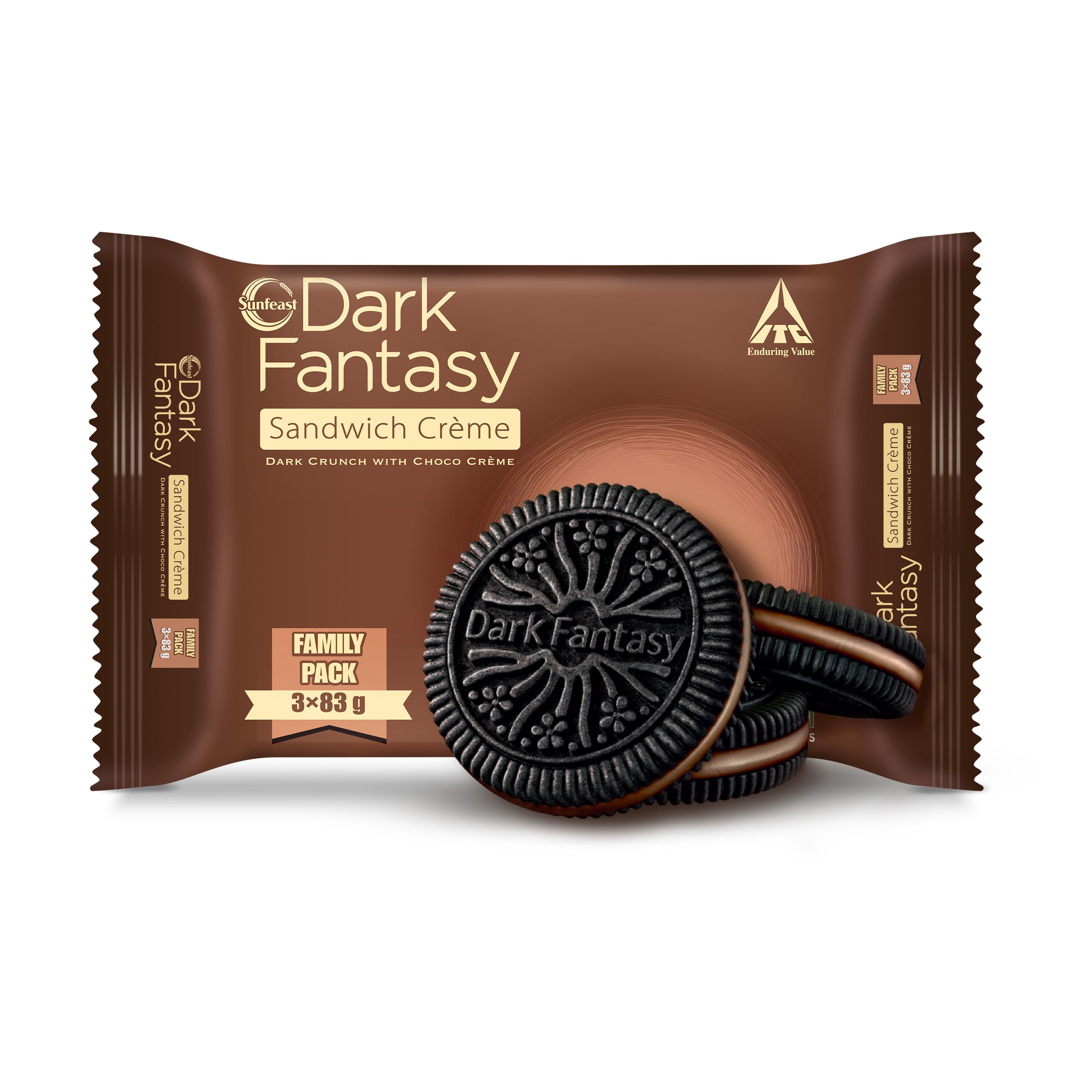 Sunfeast Dark Fantasy Choco Creme Dark Crunch with Smooth Creme, 249 g/ 277.5 g