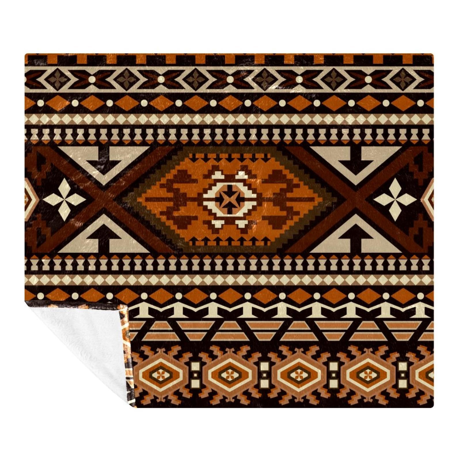 Couverture douce et confortable contre les nuits fraiches plaid ethnique microfibre