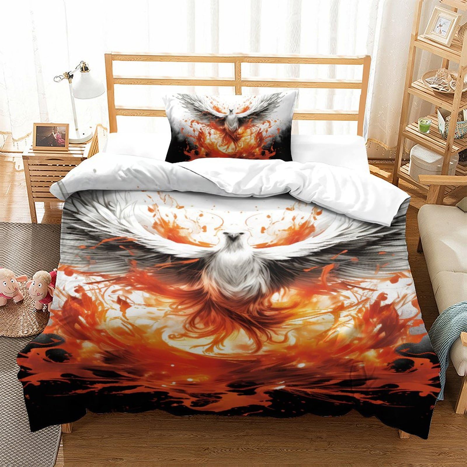 Housse de couette flamant rose 3D imprimée en microfibre haute résolution