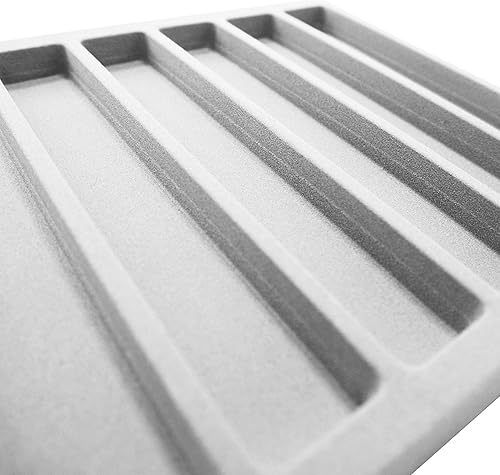 Miniatura 8 de N'icePackaging Bandeja de almacenamiento flocada de 6 unidades, color gris, 10 ranuras, para mercancía, joyería y organización