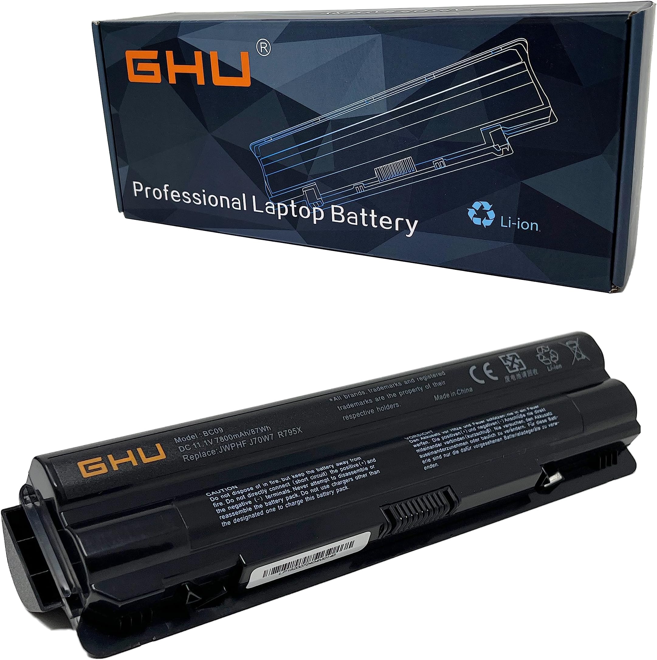 Battery 87 Wh 9-Cell JWPHF R795x Compatible with Dell XPS Laptops 14 L401x 15 L502X L501X 17 L702X L701X 61YD0 P/N P11f 312-1123 312-1127 453-10186 J70W7 WHXY3 7800mah 11.1V