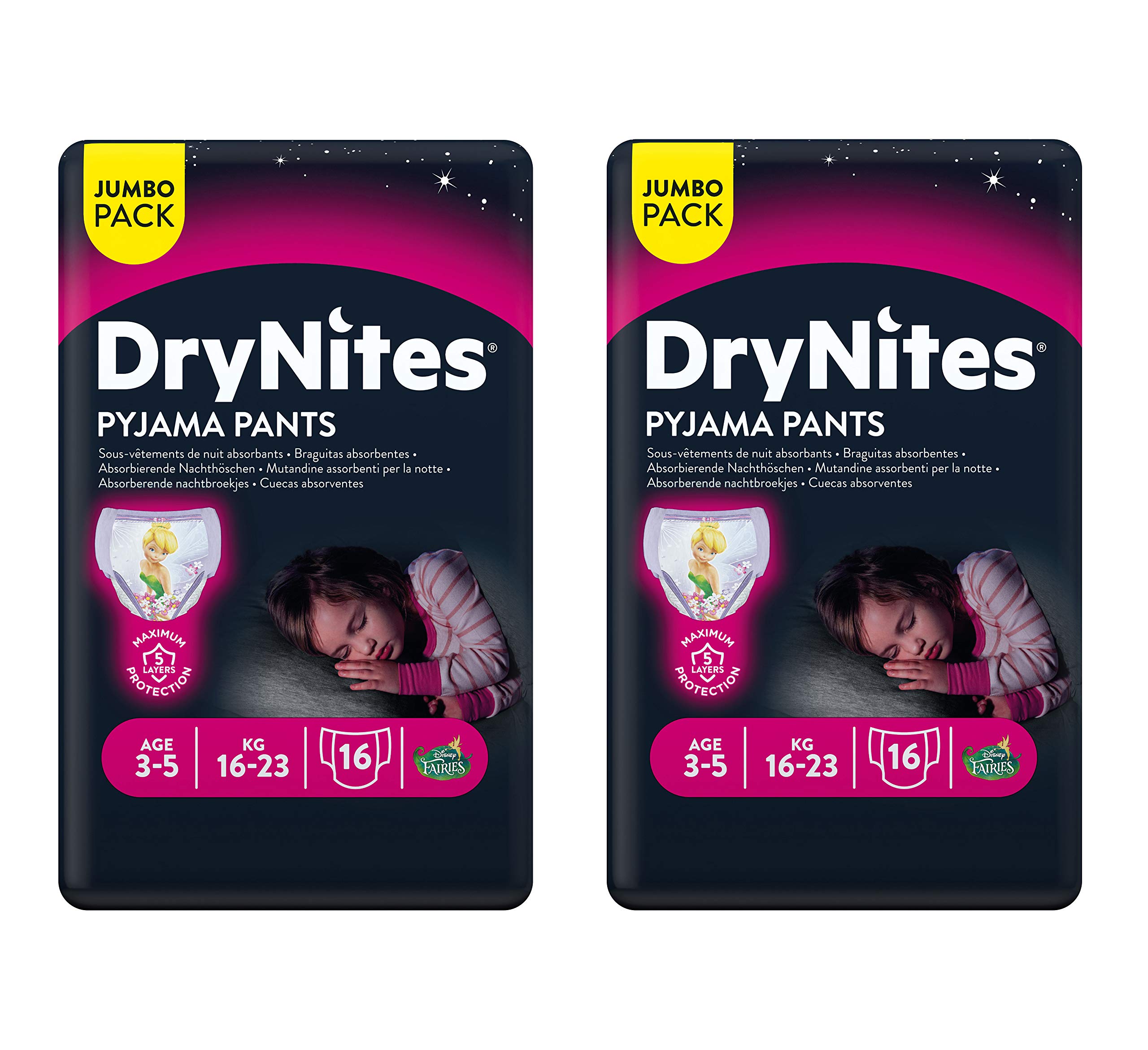 Huggies 2156081 Sous-Vêtement de Nuit 3-5 Ans - Lot de 2