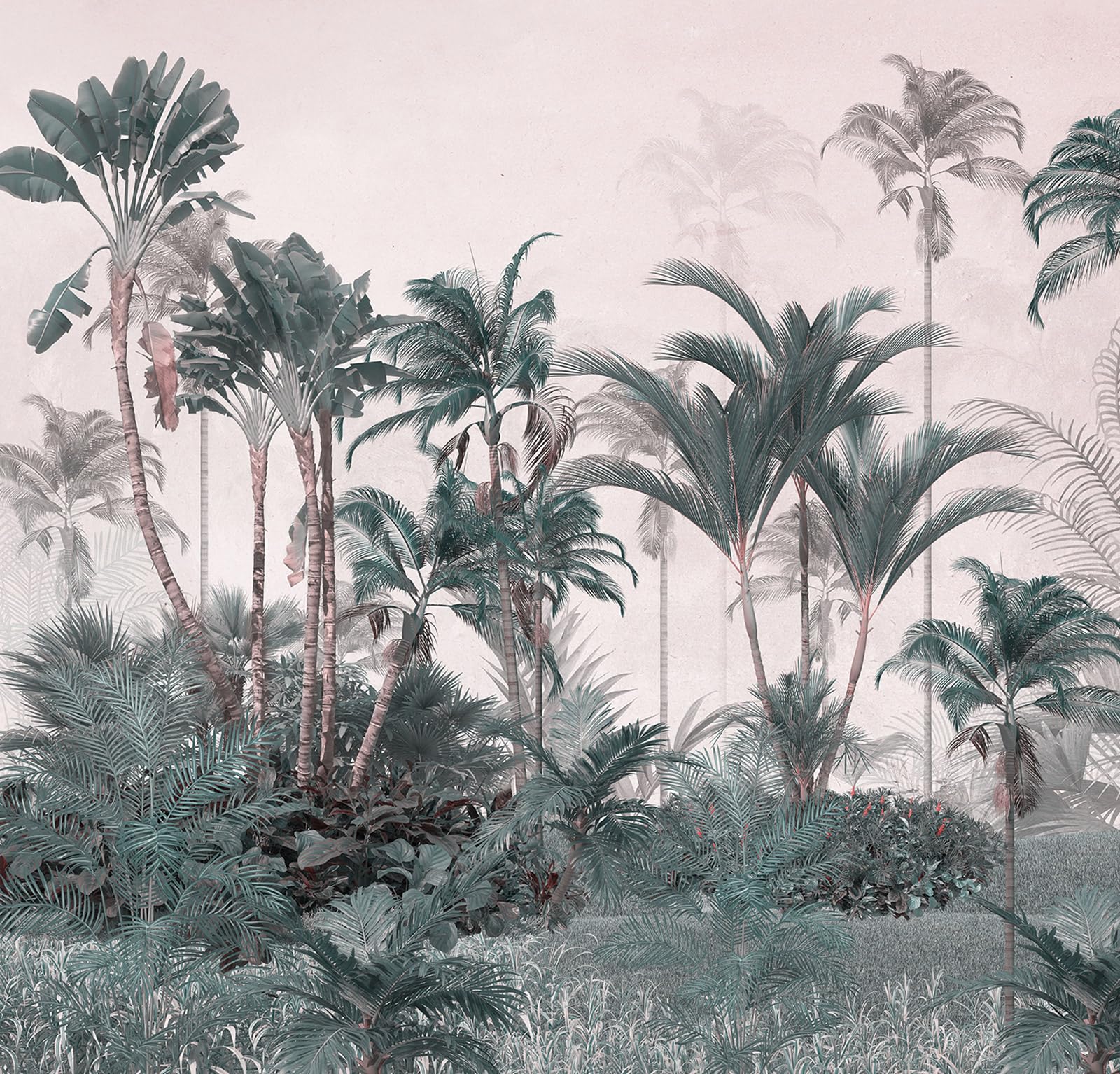 Papier peint panoramique Forêt Tropicale intissé salon chambre 266x255