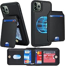 ELTEKER Coque Magnétique pour iPhone 11 Pro - Compatible avec MagSafe - Etui iPhone 11 Pro Portefeuille avec Porte Carte - Housse en Cuir Pochette de Portefeuille pour iPhone 11 Pro - Noir