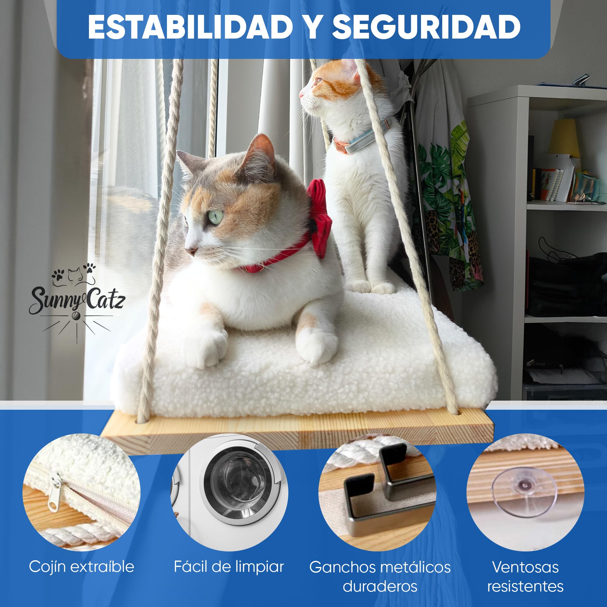 Hamaca Gato Ventana Colgante | Cama para Gatos Accesorios | Hamaca para Gatos | Cat Bed | Cama Gato Ventana | Hamaca Ventana Colgante | Cama Cao | Kittybay | Desk Cat Bed | Cama para felino