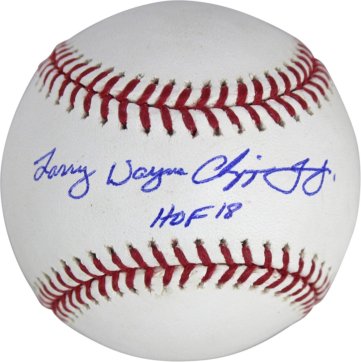 Braves Larry Wayne Chipper Jones Jr. HOF 18 Authentic Signed Oml Baseball BAS