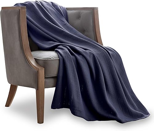 Vellux Manta térmica 100% algodón suave, transpirable, acogedora y ligera de 360 GSM, para todas las estaciones, perfecta para usar en capas, cama,