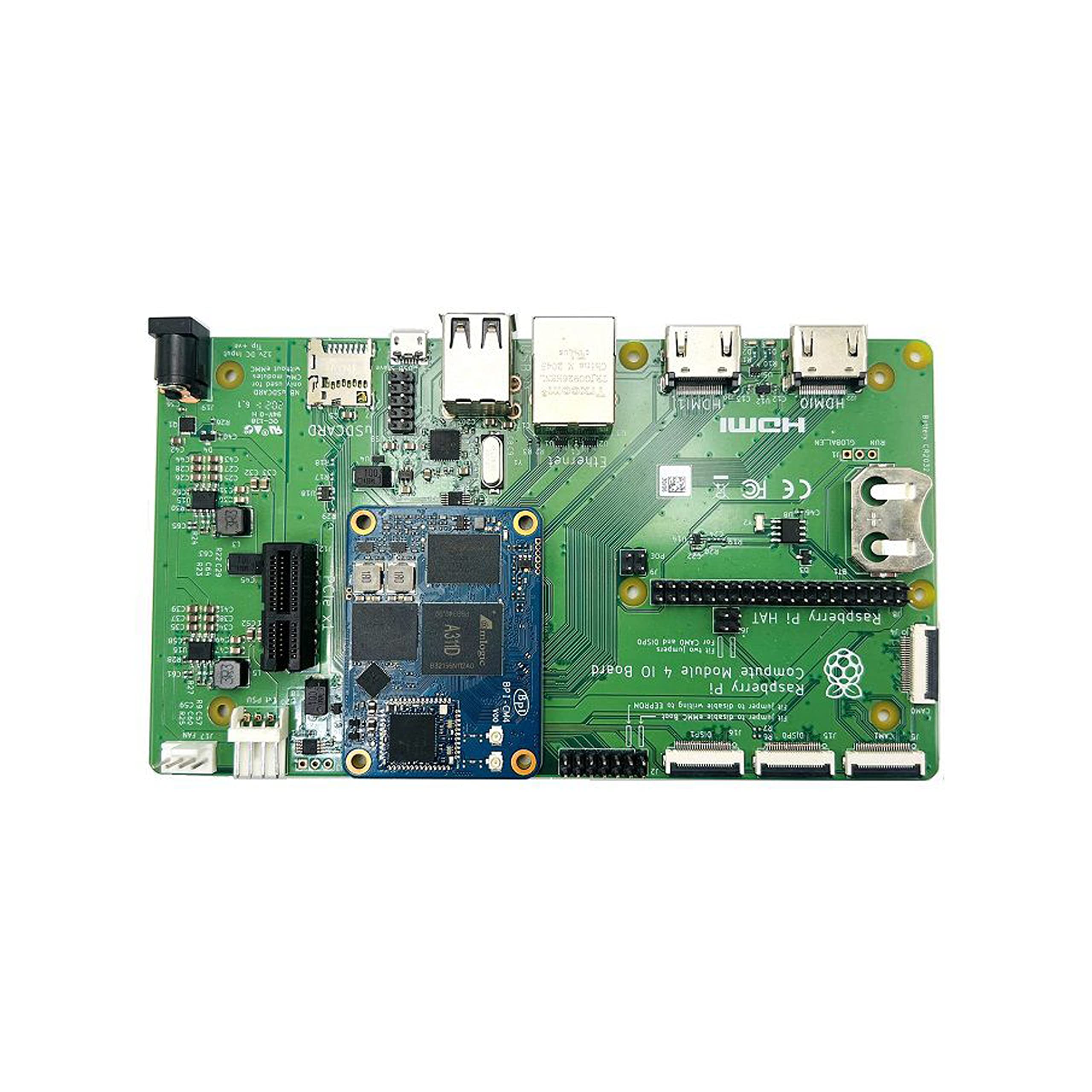 WayPonDEV Banana Pi CM4 komputer jednopłytkowy z procesorem Amlogic A311D 5TOPS NPU Mali-G52 GPU, LPDDR4 4 GB RAM 16G eMMC do AI Edge Computing, obsługa systemu Android Linux, kompatybilny z Raspberry