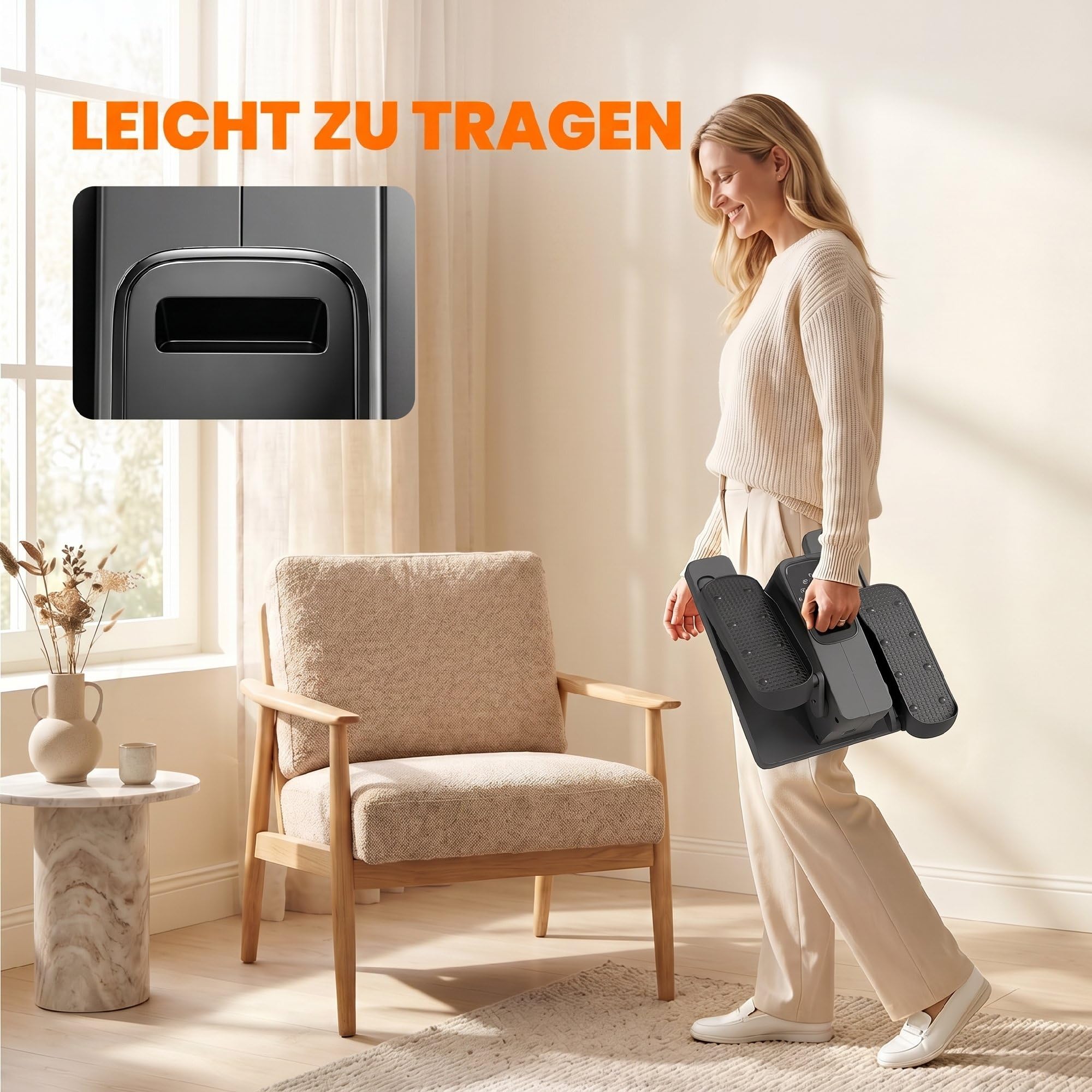 SPORTNOW Mini Elektrischer Ellipsentrainer für Zuhause mit Fernbedienung | Untertisch Crosstrainer, LED-Display, 12 Geschwindigkeiten, Auto- & Manuellen Modi, Tragbar, Pedaltrainer für Senioren Leise