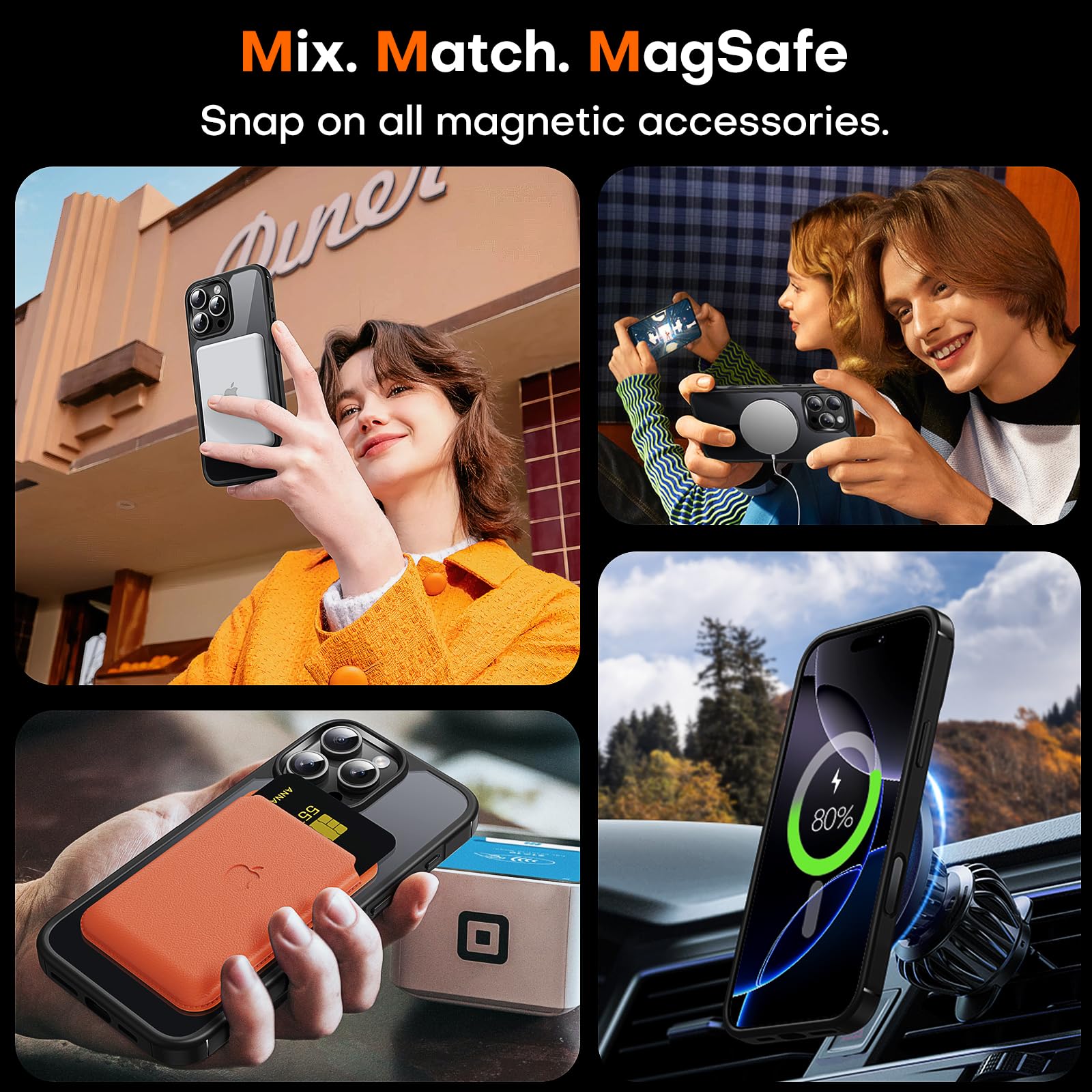TAURI Coque Magnétique pour iPhone 16 Pro Max avec Bouton de Capture de Contrôle de Caméra, Compatible avec MagSafe [Protection Militaire][Anti-Jaunissement] -Coque Mince 6,9 Pouces-Noir