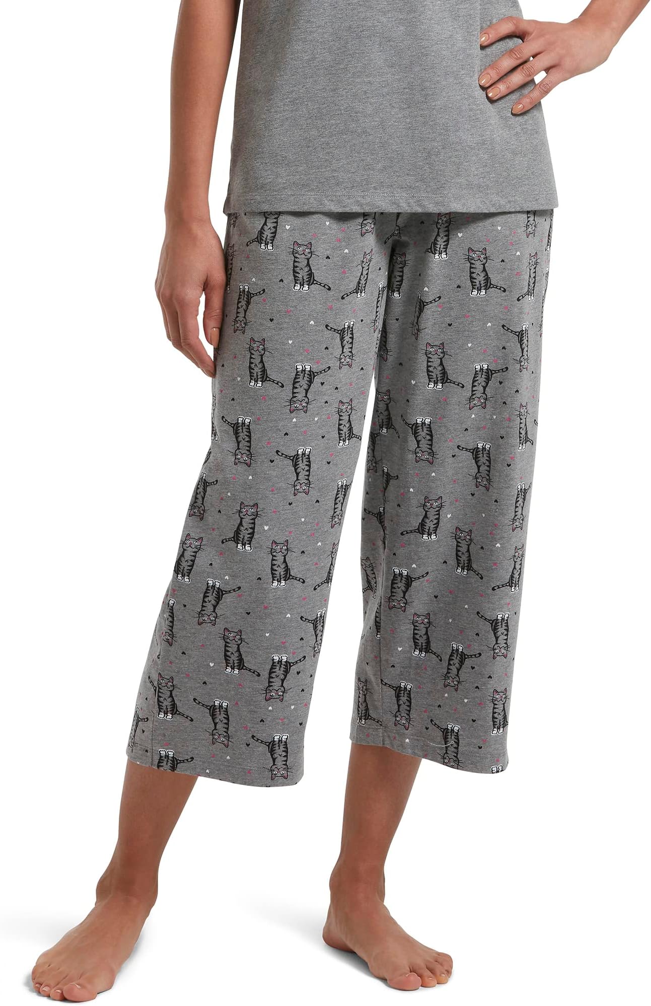 Womens Printed Knit Long Pajama Sleep Pant