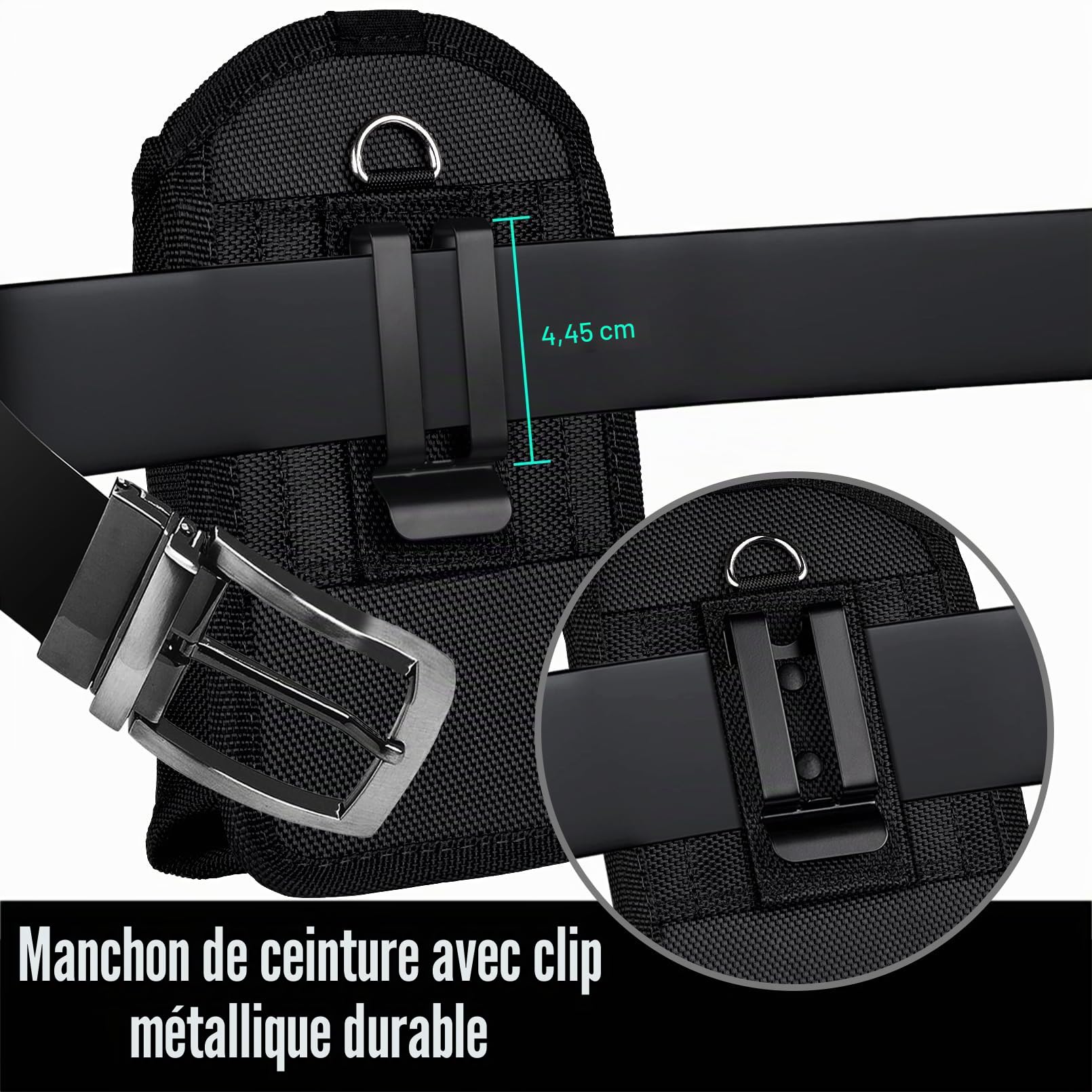 Série de poignée d'étui de Scanner – Qualité épaisse, Grande, Robuste, Clip de Ceinture en métal Robuste, Durable, adapté à la Poche, Compatible avec Code-Barres Zebra, Noir