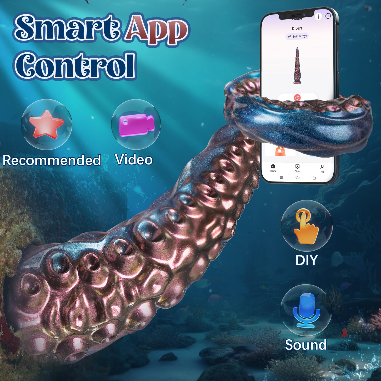 Vibrator Tentacle Dildo Sex Toy - COKARAGE 14.6'' Monster Anal Dildo Fantasy Dildos App & Remote Control Multi-Vibrations, Suction Cup U & G-spot Dildo Vibrators, Long Dildos Adult Sex Toys & Games: BluePurple-14.6''Vibrator