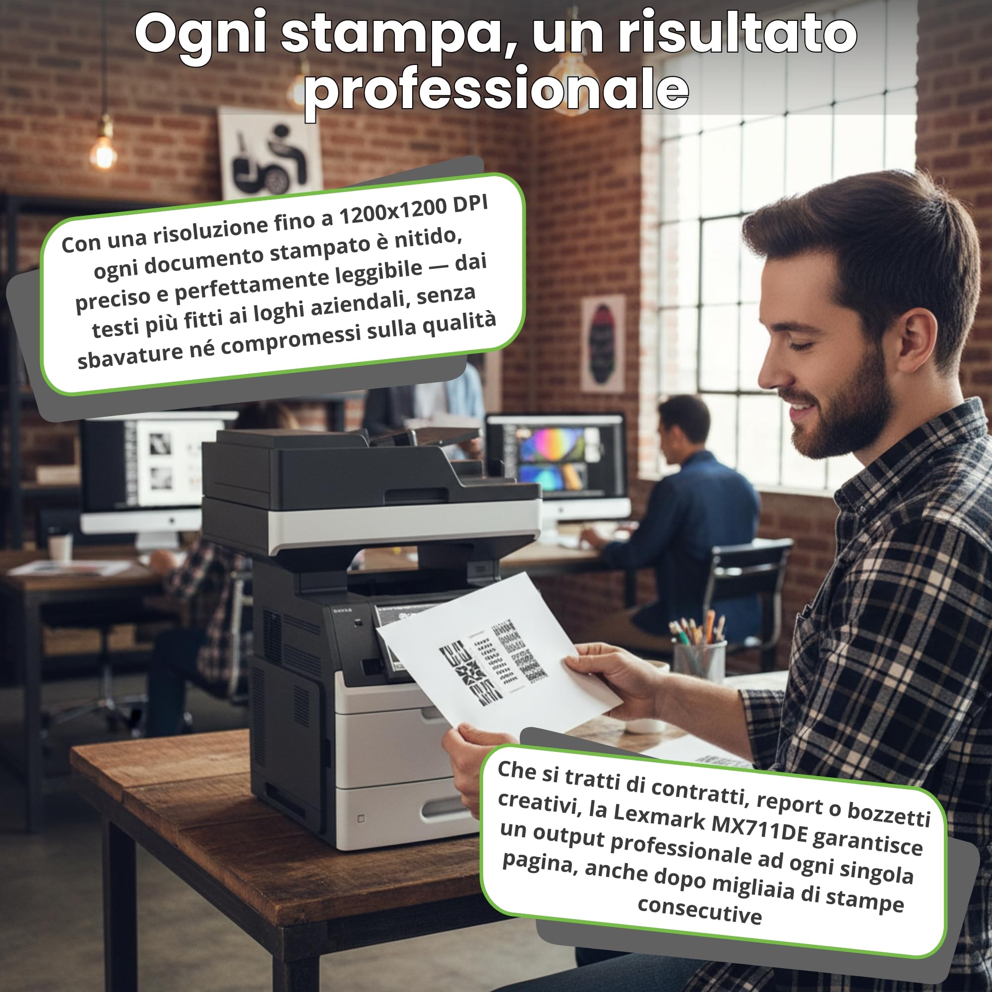 Generico MULTIFUNZIONE MX711de Stampante Multifunzione Professionale Laser monocromatico A4 B/N, 70 ppm, Duplex, Fax, Ethernet, Touchscreen 10 Garanzia 24 Mesi (Ricondizionato)