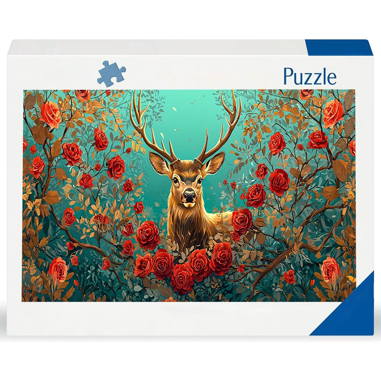 Puzzle para Adultos 1692 Piezas, Alce Floral Puzzle, Difícil, Desafiante, Rompecabezas Encajan Perfectamente, Letras en la Parte Posterior, sin Polvo, Regalo para Personas Mayores (179x31cm) v-462