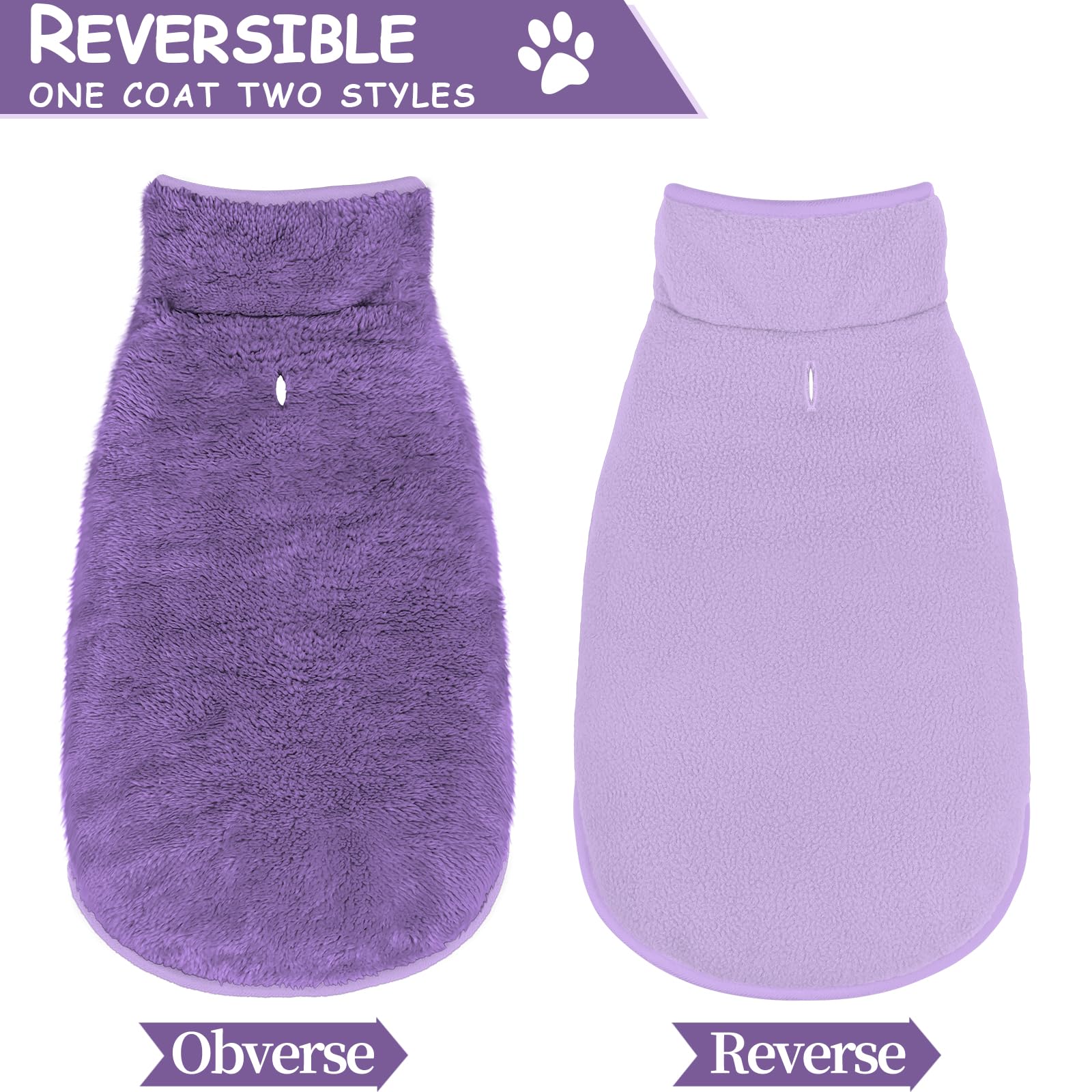 Malier Abrigo de invierno para perro, abrigo reversible de forro polar para clima frío, chaqueta para perro, abrigo cálido resistente al viento, chaqueta de nieve para perro, chaleco para perros