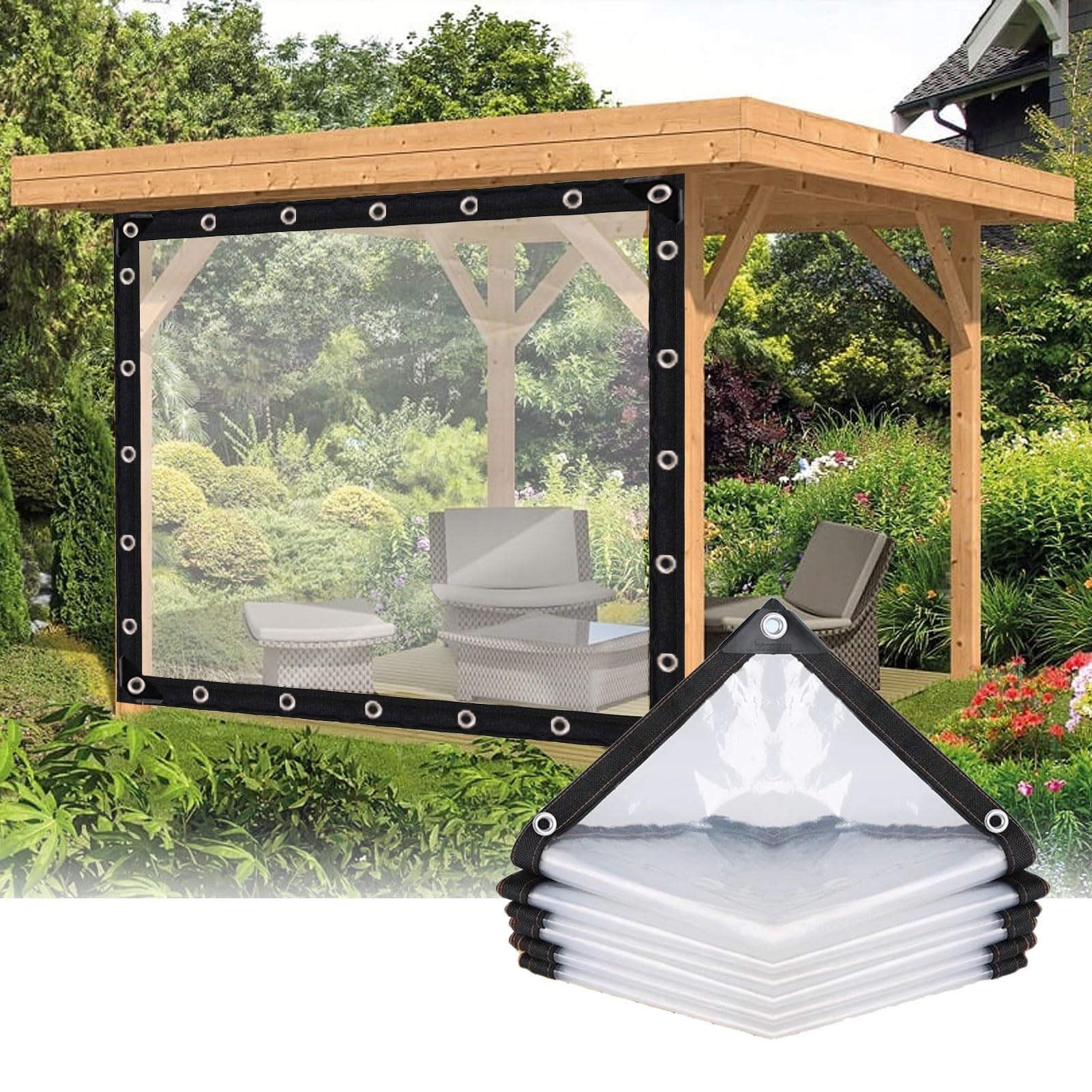 Lonas transparentes impermeables con ojales y lona exterior resistente para plantas