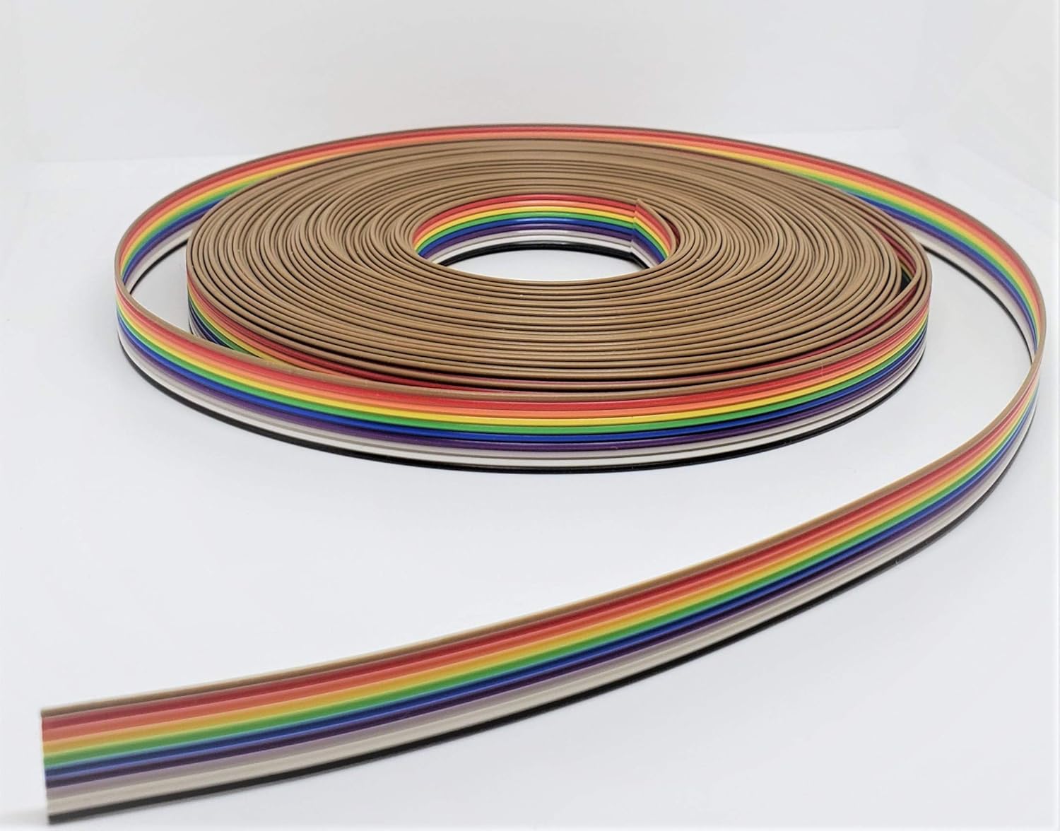 Pc Accessories - Connectors Pro IDC 10P Rainbow Color 50 Feet Flat Ribbon Cable for 2.54mm 0.1” Spacing Connector 10C 50’ (10P-50FT)