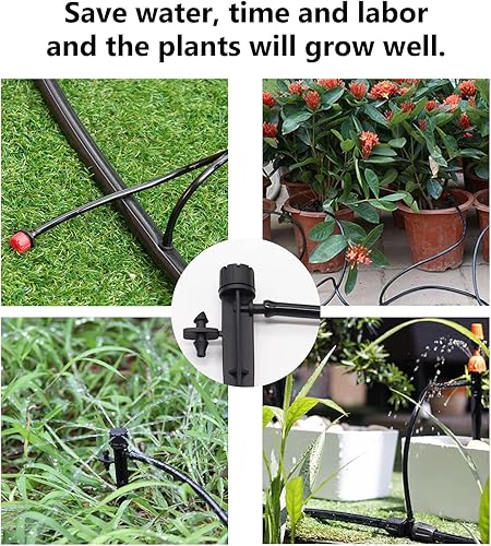 Miniatura 5 de Aienxn Tubo de distribución en blanco de 50 pies y 14 de pulgada, manguera de riego por goteo, línea de tubo de riego de jardín con 15 conectores de