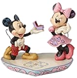 Enesco Disney Traditions Collection by Jim Shore Mickey and Minnie Mouse A Magical Moment Ring Dish Figurine- Stone Resin Hand Crafted Painted Collectible Disney Jewelry Holder Home Decor, 5.1 Inch