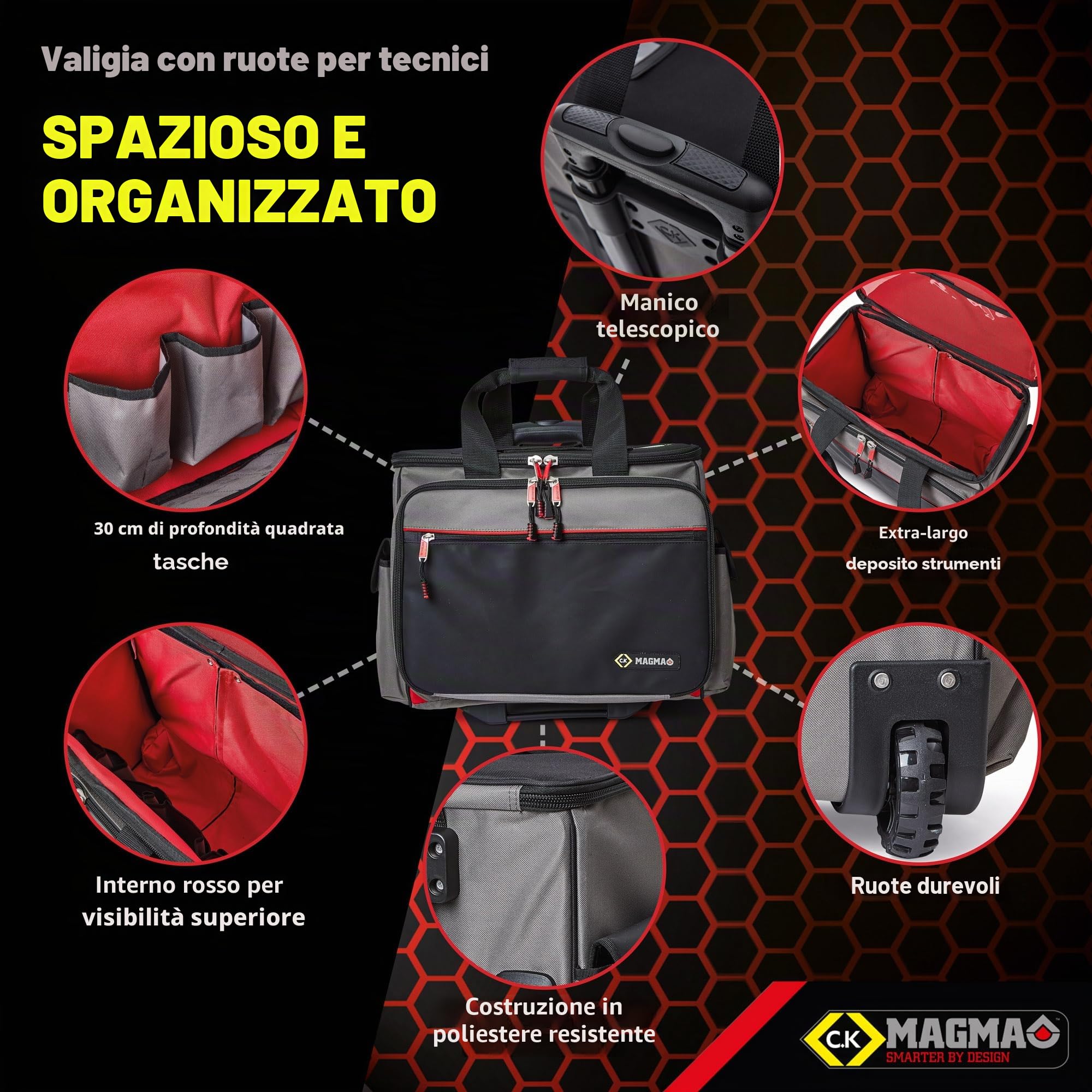 Borsa porta attrezzi per tecnici con ruote