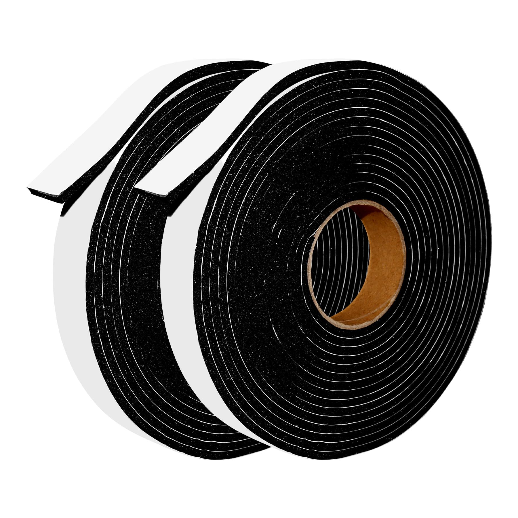 2 Rolls Self Adhesive Weather Stripping Tape,20mm Width x 3mm Thickness x 5M Length, Closed Cell Neoprene Rubber Foam Seal Strip for Door Window Frames, RV, Edge Trim