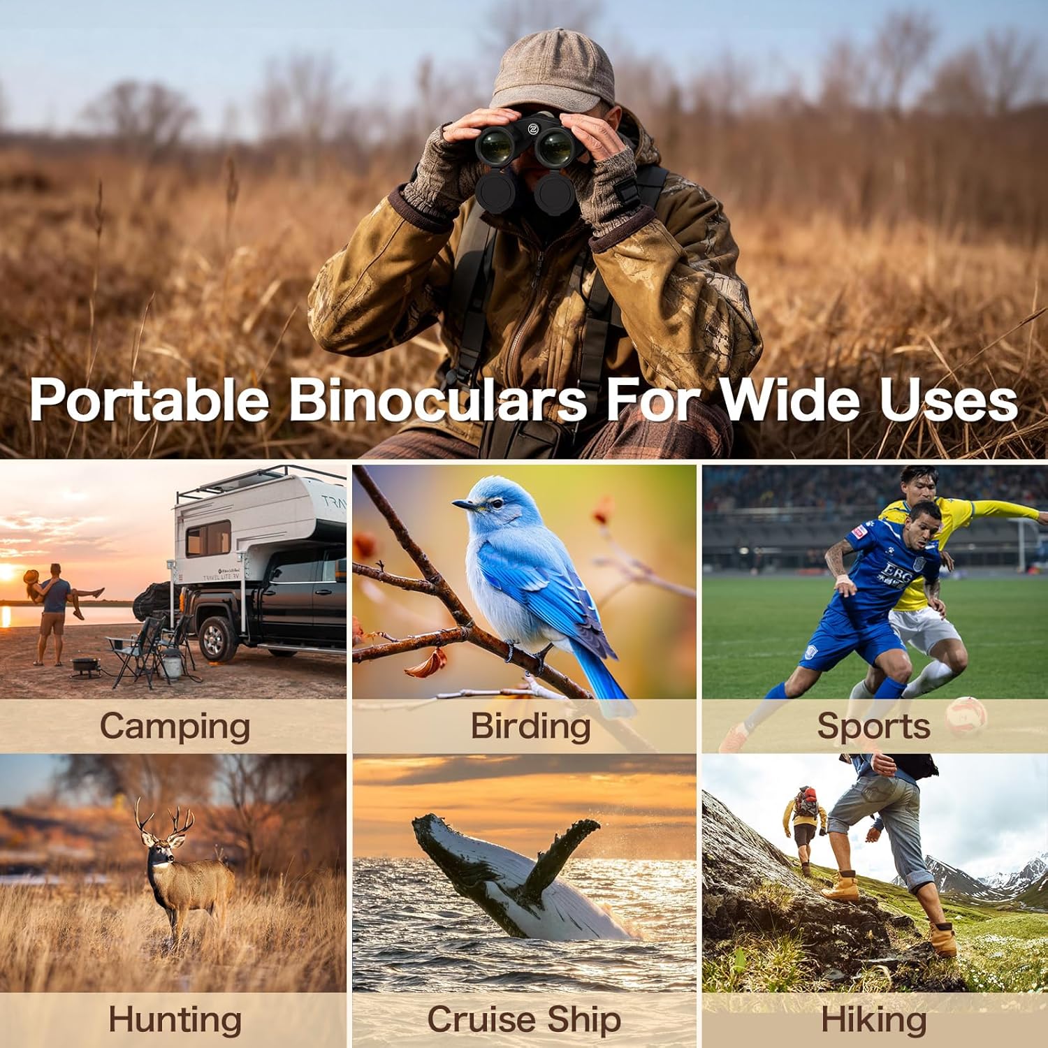 10x42 Binoculars for Adults, High Powered Bright Clear Optics with BAK4 Prisms, Waterproof for Bird Watching, Hunting, Wildlife Viewing(Green) - Image 8