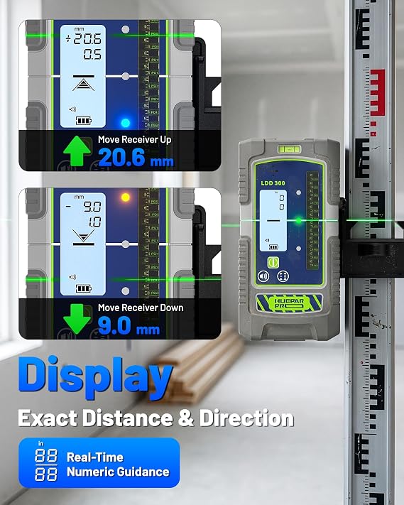 Huepar Pro Universal Digital Laser Receiver, LCD Display Detector LDD300