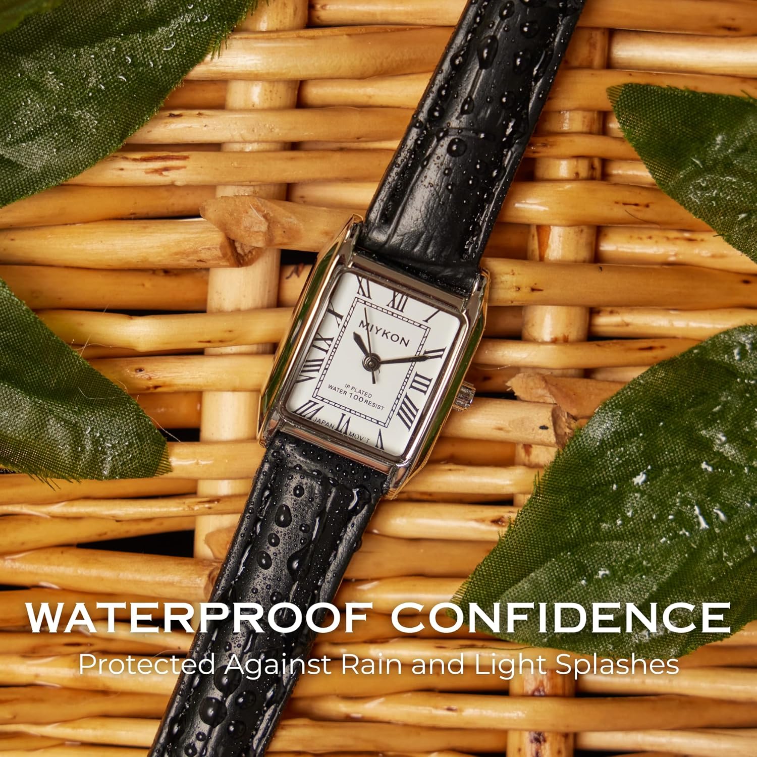 Miykon Silver Vintage Watches for Women - Small Dainty Tank, Square Womens Watch with Black Genuine Leather Strap - Second Hand, Japanese Quartz, Waterproof to 100ft - Image 7