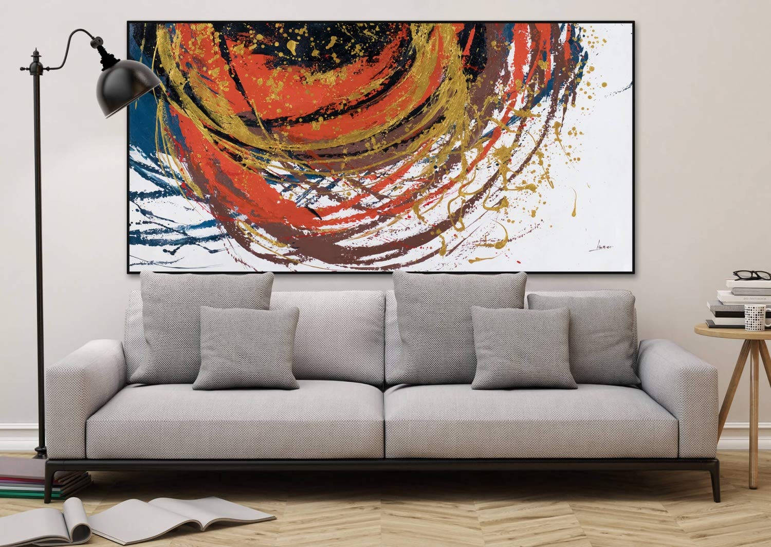 KunstLoft XXL Gemälde „Ewiger Kreislauf“ – 150x150 Cm, Handgemaltes Ölbild, Schwarz-weiß