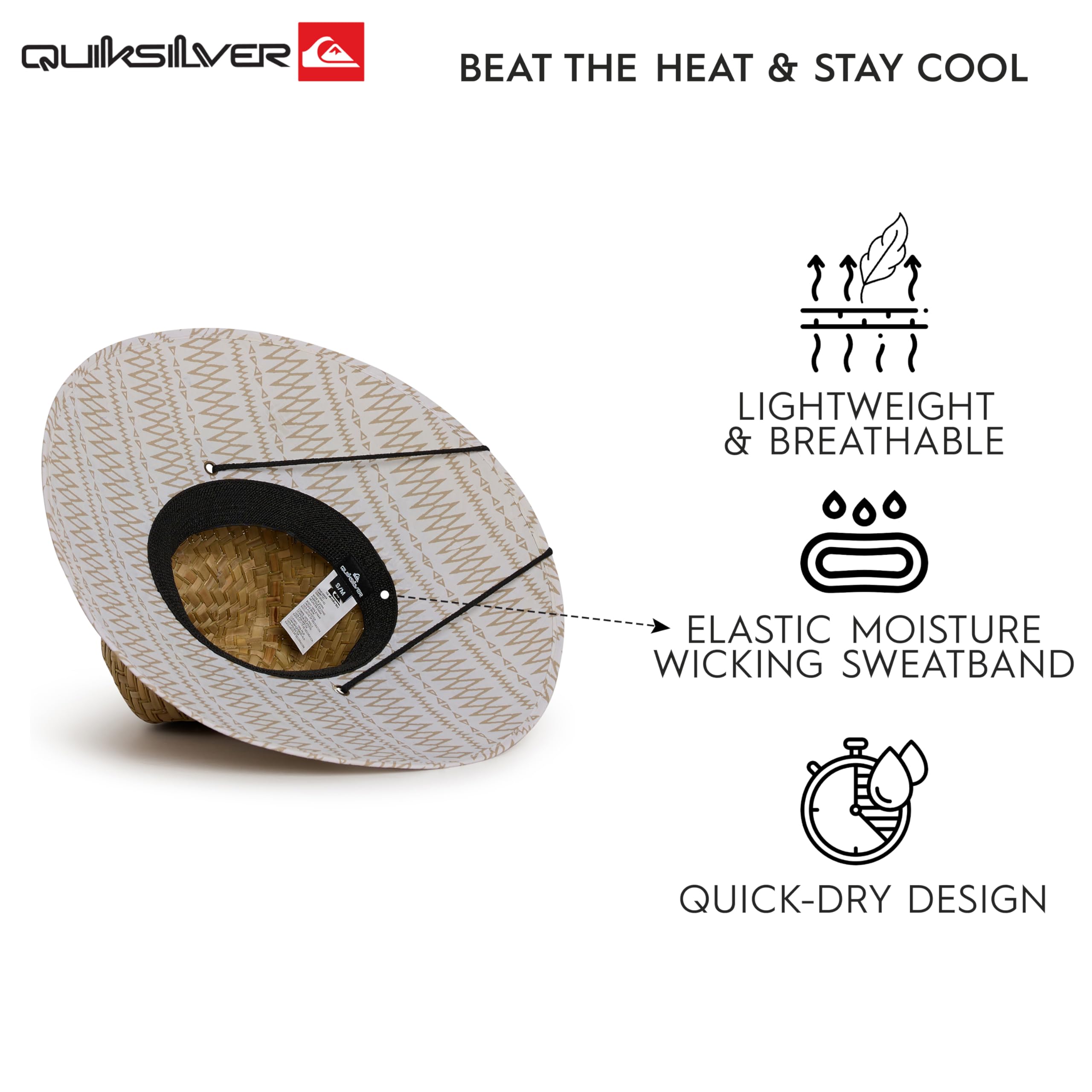 Quiksilver Herren Sonnenhut Wide Brim Outdoor Sun Protection Lifeguard Straw
