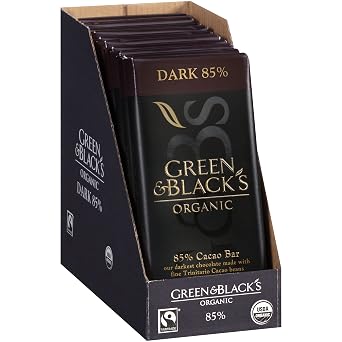 Green & Black's Organic Dark Chocolate, 85% Cacao, 90g (Pack of 10)