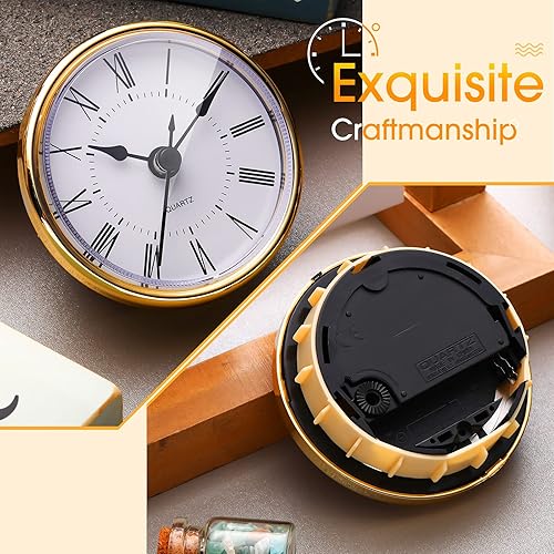 Miniatura 6 de Outus 2 piezas de reloj blanco artesanal de 2.8 pulgadas de cuarzo con número arábigo y número romano, reloj colgante de acero inoxidable con borde