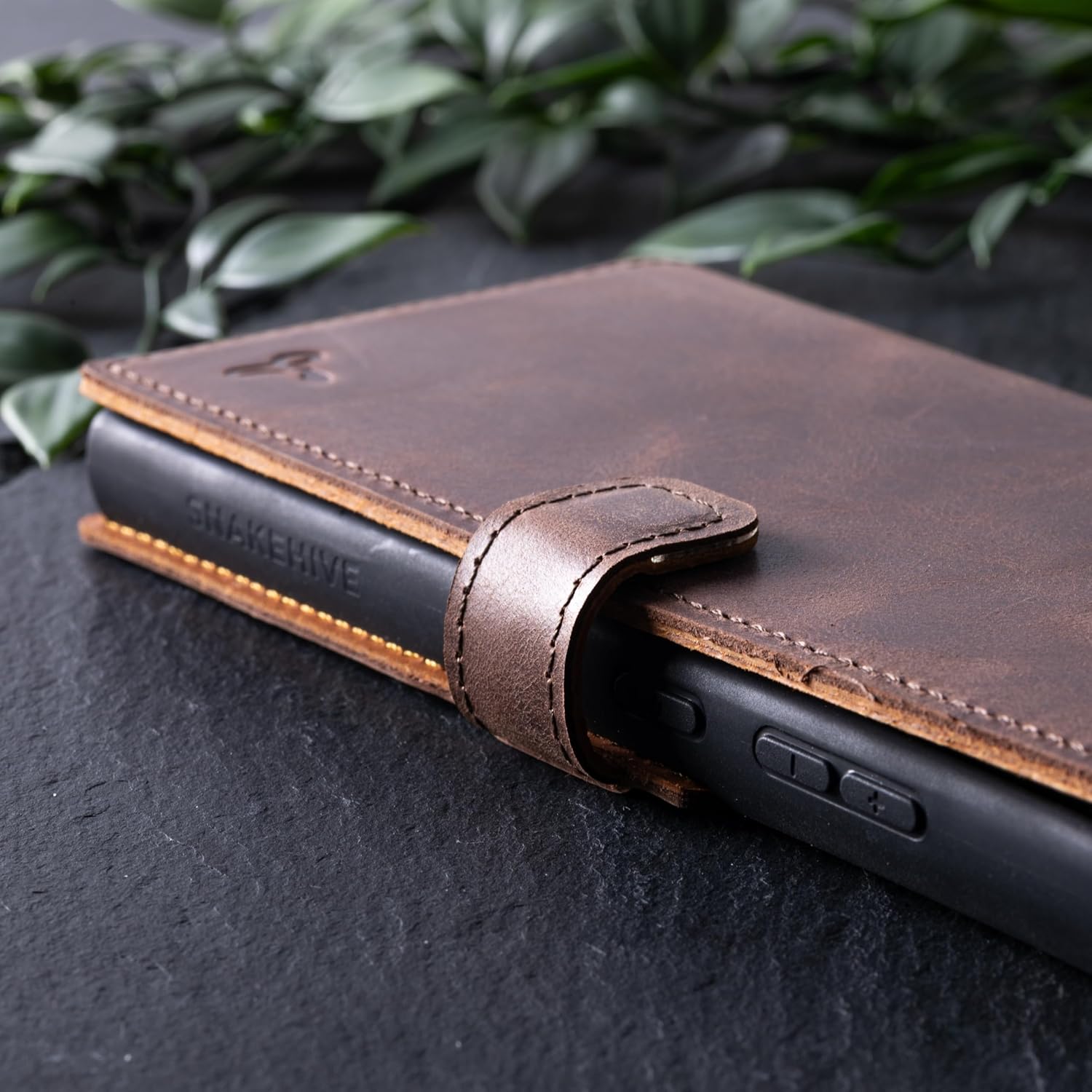 Snakehive Leather Wallet for Samsung Galaxy S24 Ultra 5G - Real Leather Wallet Phone Case - Genuine Leather with Viewing Stand and 3 Card Holder - Flip Folio Cover with Card Slot (Brown)