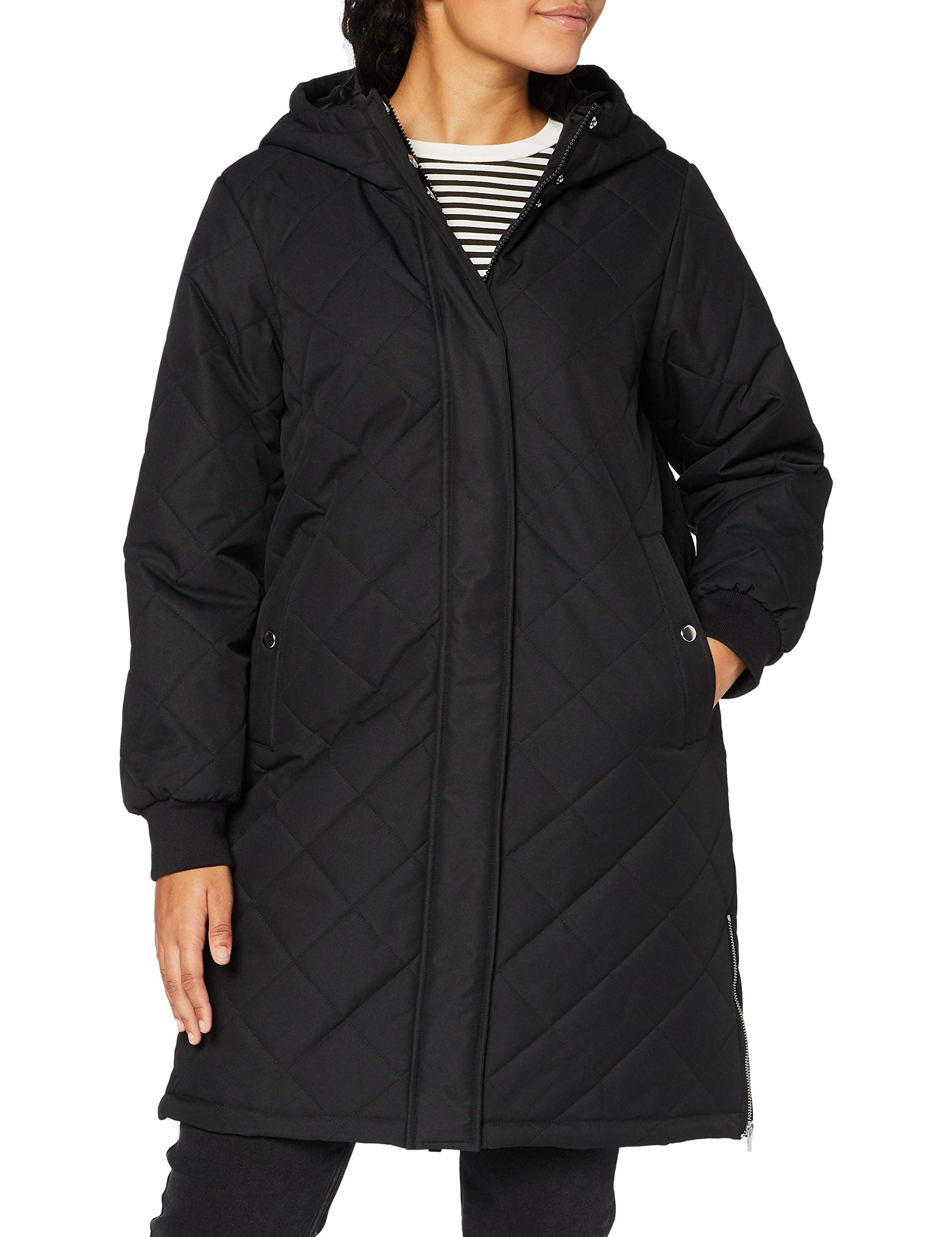 VERO MODA Women Long Puffer Jacket | Winter Coat Quilted Parka with Hood | Warm Padded VMLOUISE, Colours:Black, Size:M
