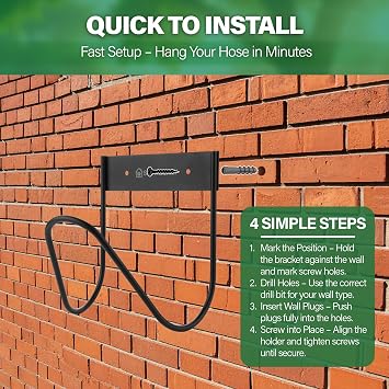 Wall Mounted Garden Hose Holder – Heavy Duty Metal Hose Hanger