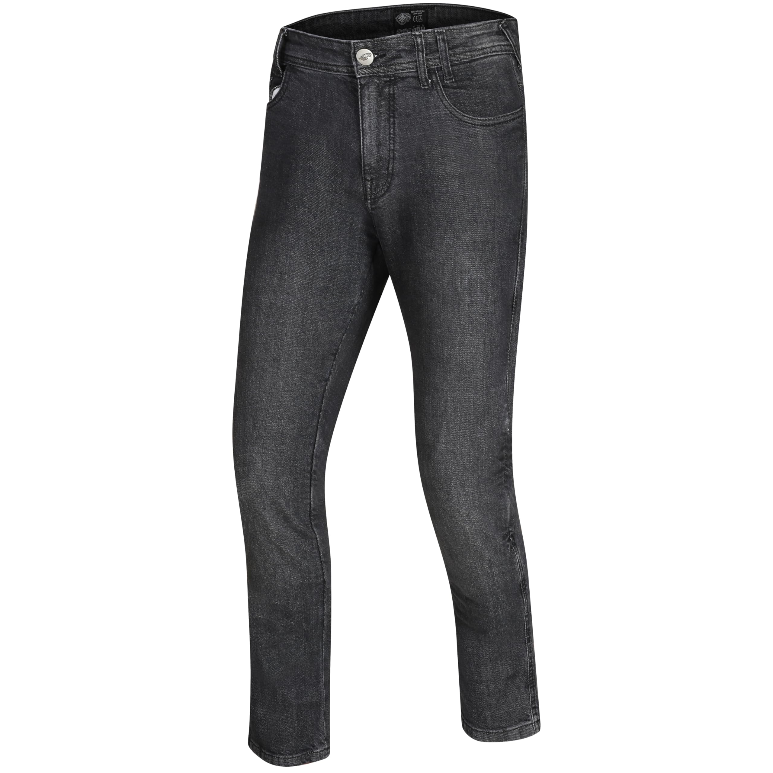 STORM Jeans da Moto Uomo Biker Rinforzato con Protezione CE Certificata Kevlar Pantaloni Motorcycle Eagle Denim con Armature