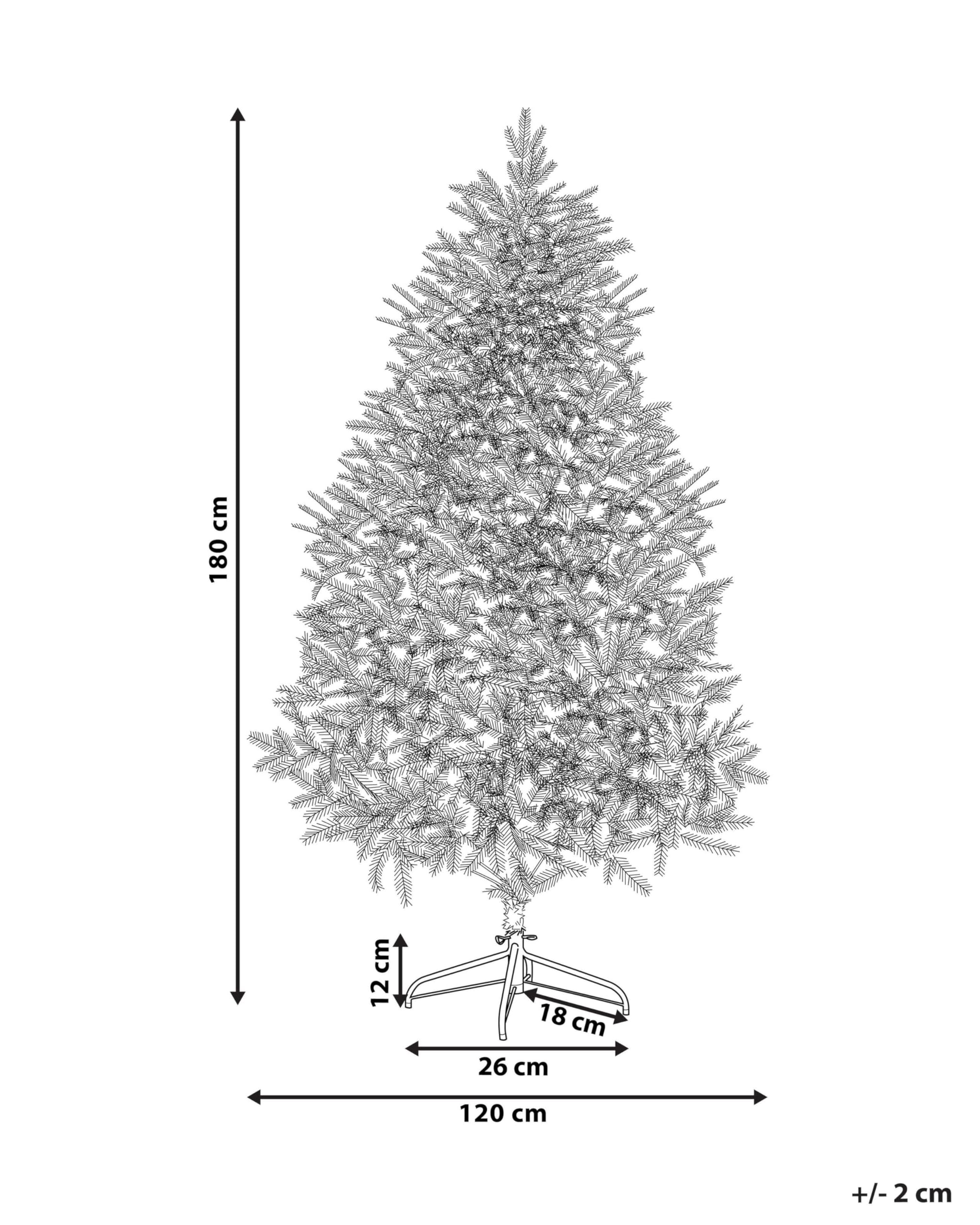 Sapin de Noël Artificiel Effet Neige 120 cm Idéal avec Branches Facilement Ajustables Aspect Naturel et Réaliste Parfait pour Tout Intérieur Beliani