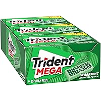 Vista 11 de Trident Mega Spearmint - Goma de mascar sin azúcar, 9 paquetes de 10 unidades (90 unidades en total), 10 unidades (paquete de 9)