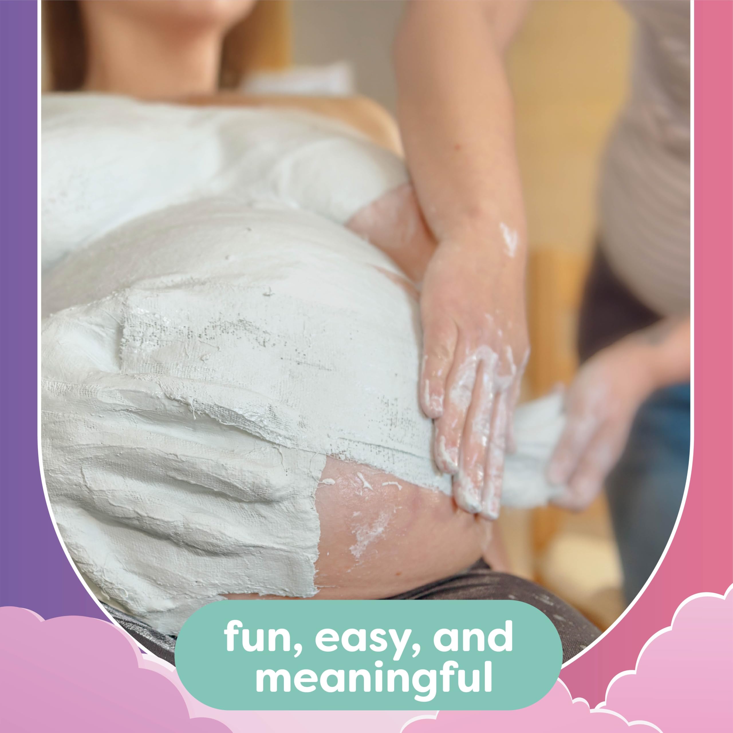 chuckle Kit Complet Moulage Ventre Femme Enceinte en Plâtre | souvenir de grossesse, coffret cadeau future maman, idée baby shower, empreinte 3D à peindre et décorer