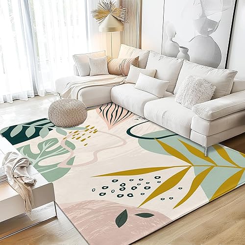 Miniatura 20 de Alfombra retro bohemia chic de 5 x 7 pies, lavable grande para sala de estar, ultra suave, antideslizante, alfombra de dormitorio, alfombra tribal