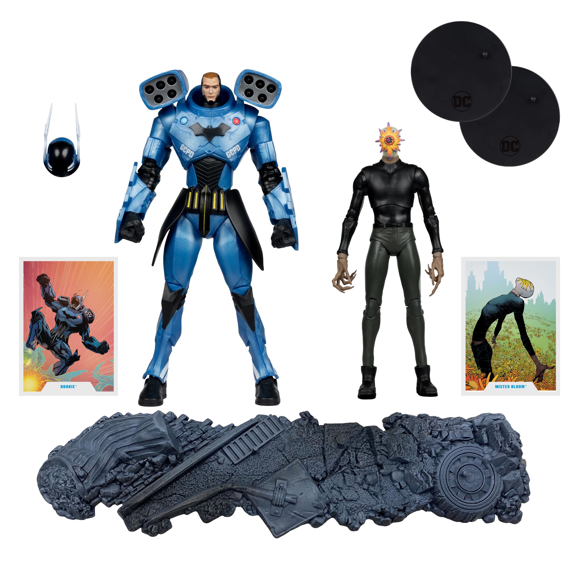 Set 2 Action Figure DC Multiverse McFarlane Toys: Rookie (Mega) & Mister Bloom (7 Pollici) - Gold Label - 4