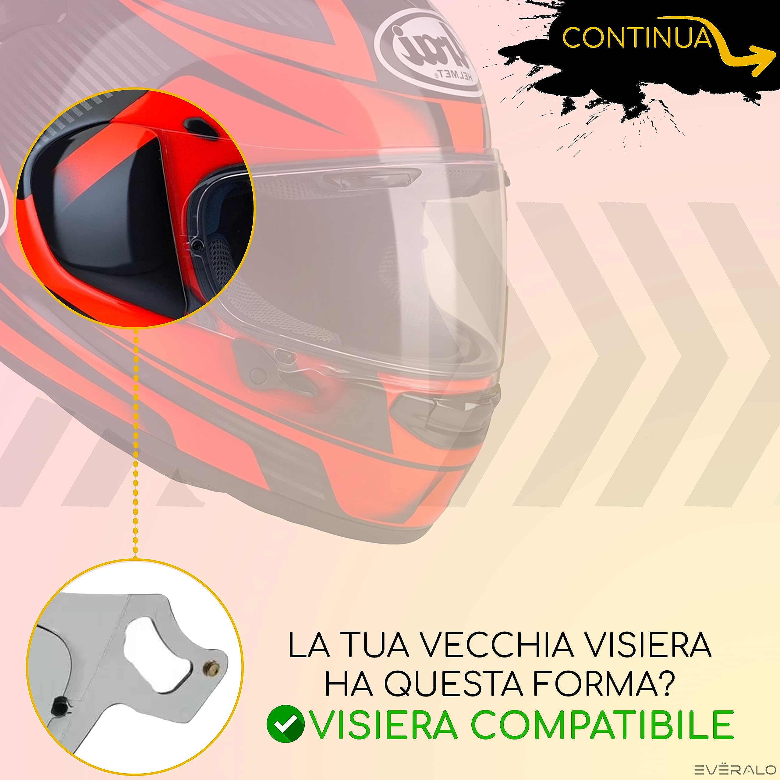 Arai Chaser X wizjer do kasku - Rx7v - Rx7x - Quantic - Vas-v | Kompatybilny również z Quantum X - Concept X - Concept Xe, Renegade V, Profile V, Qv Pro, Signet X - Defiant X