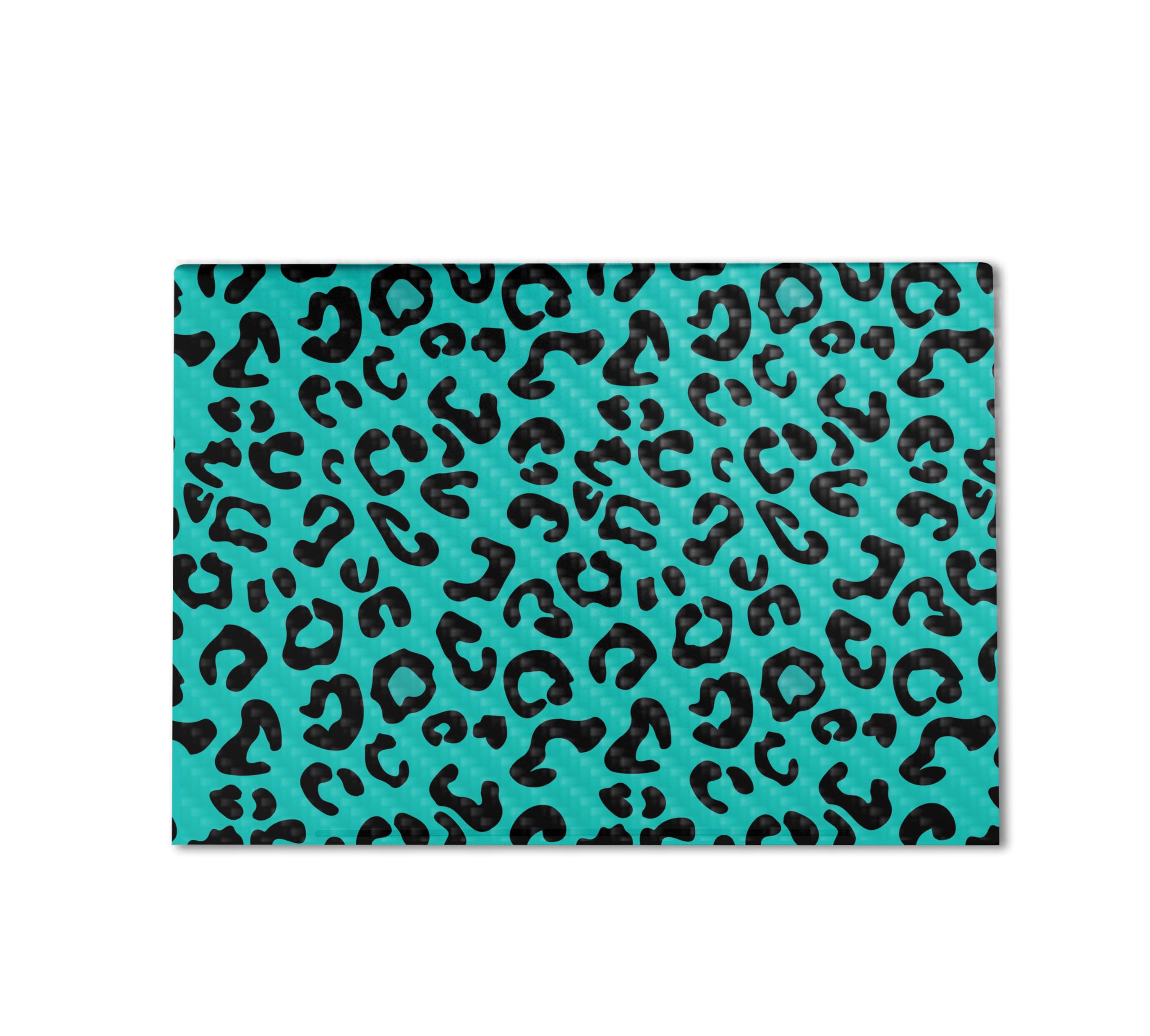 Carbon Fiber Gaming Skin Compatible with HP Envy x360 16” (2023) - Teal Leopard - Premium 3M Vinyl Protective Wrap Decal Cover - Easy to Apply | Crafted in The USA by MightySkins