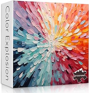 Impossible Puzzles for Adults 1000 Piece, Colorful Hard Difficult Puzzles for Adults Art Painting, Gradient Rainbow Puzzle...