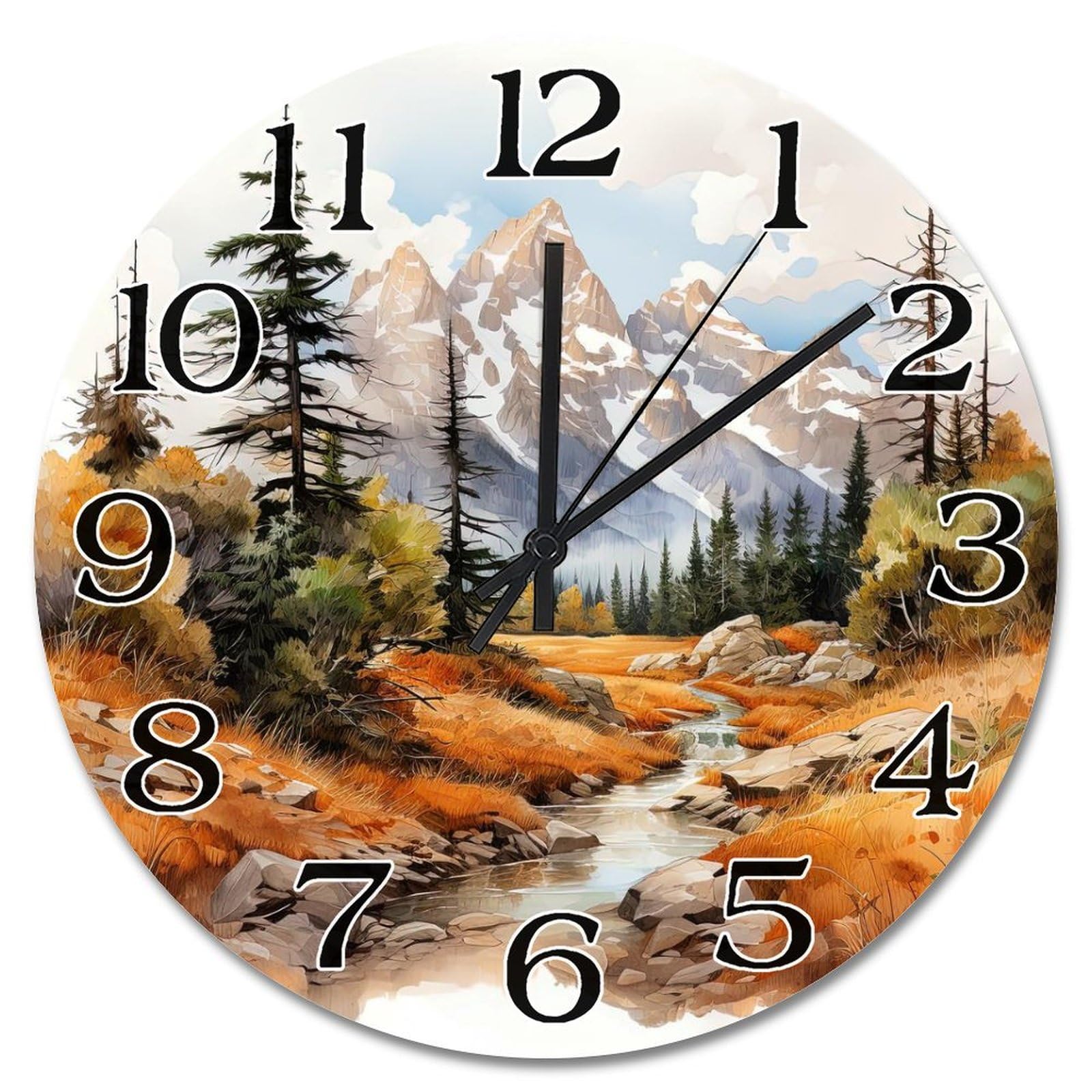 Horloge murale en bois Grand Teton : idée cadeau déco maison 30cm